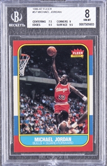 1986/87 Fleer #57 Michael Jordan Rookie Card – BGS NM-MT 8
